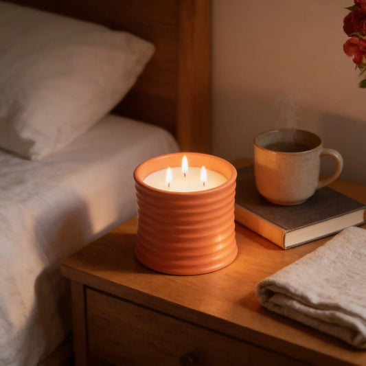 Soy Wax Scented Candle Stoneware Jar - 500g, 3-Wick