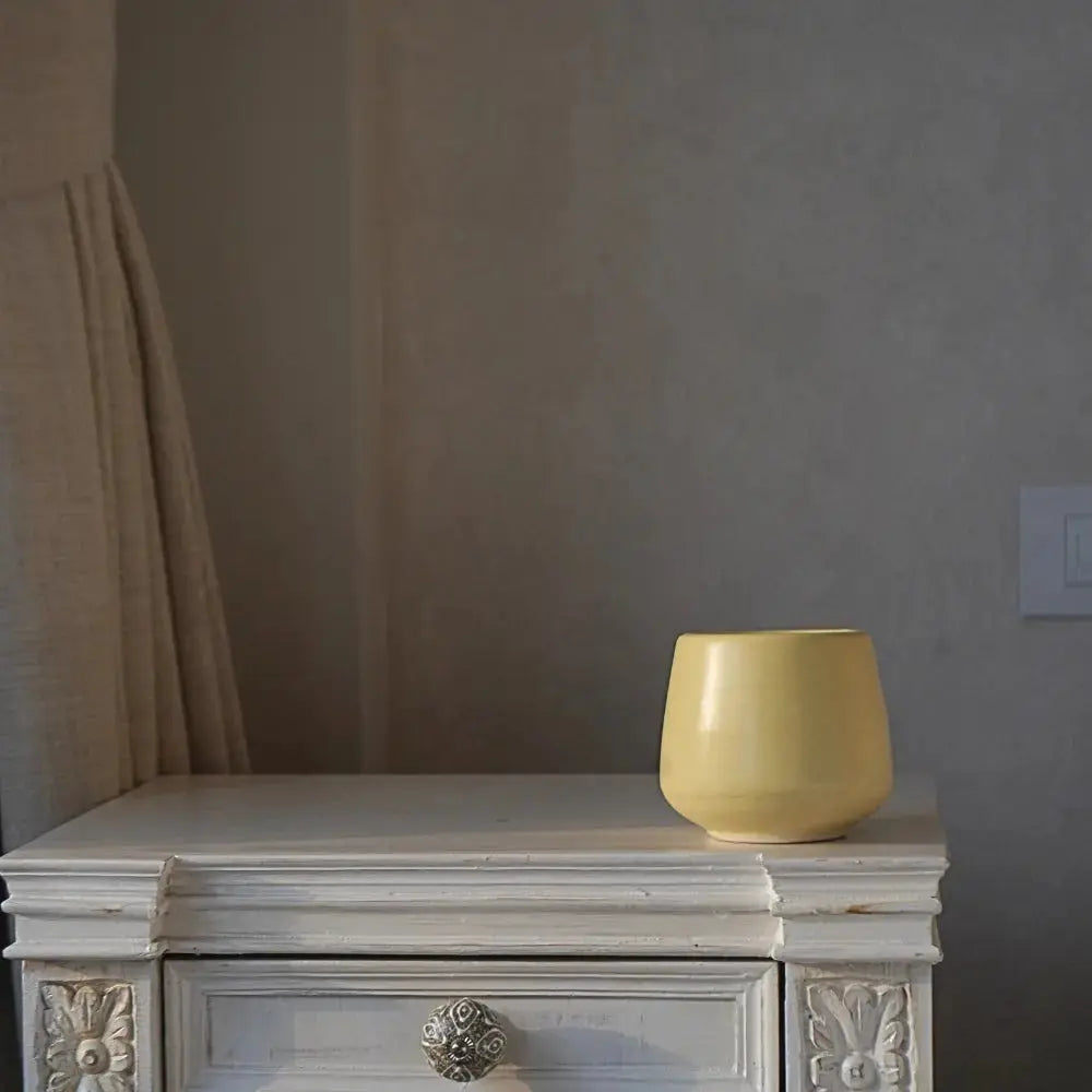 Stoneware Planter - Small Pastel Yellow
