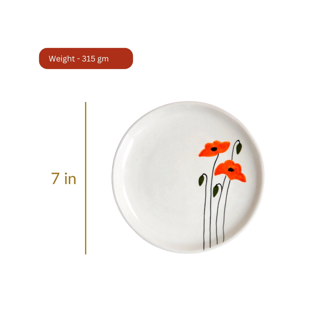 Sunset Quarter Plate – Ceramic Appetizer Side Plate – Microwave Dishwasher Safe – 7 Inch