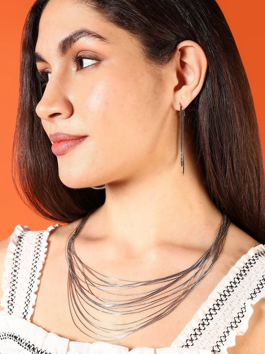 Women's Statement Necklace – Fashion Jewellery – Silver-Plated Alloy – Individual Unit
