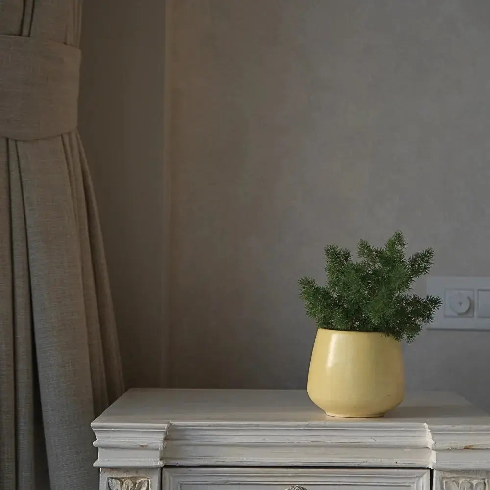 Stoneware Planter - Small Pastel Yellow