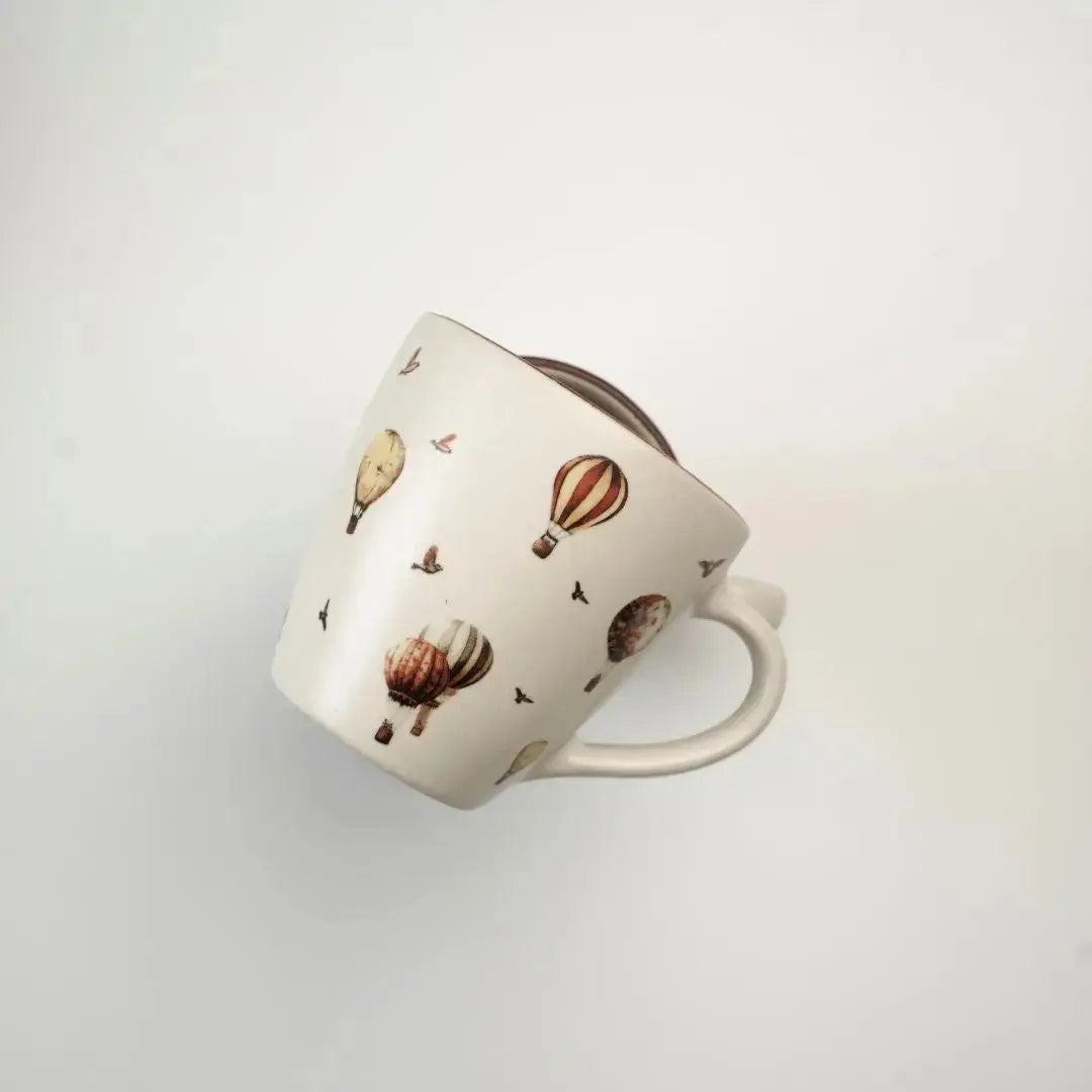 Hot Air Balloon Ceramic Coffee Mug | Handcrafted Stoneware Tea & Coffee Cup