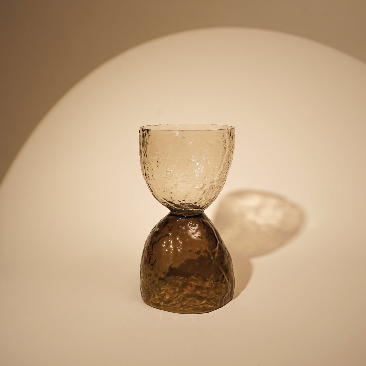 Textured Glass Pillar Candle Holder - Reversible Dual-Toned