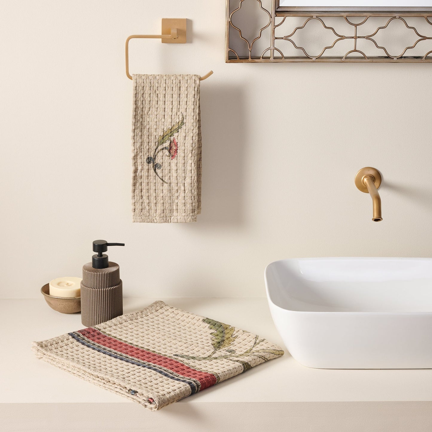 Cotton Bamboo Waffle Towel - Bath Set