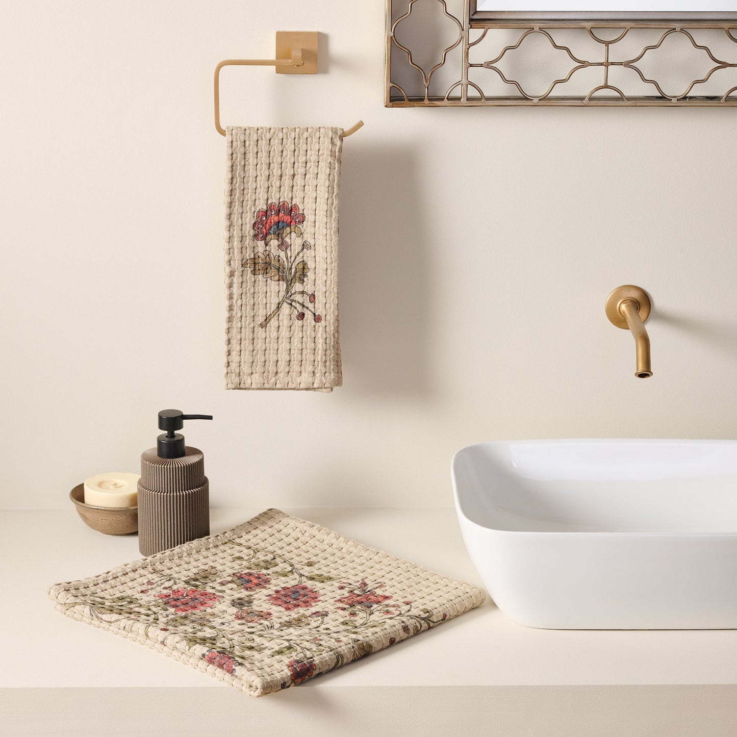 Cotton Bamboo Waffle Towel - Bath Set