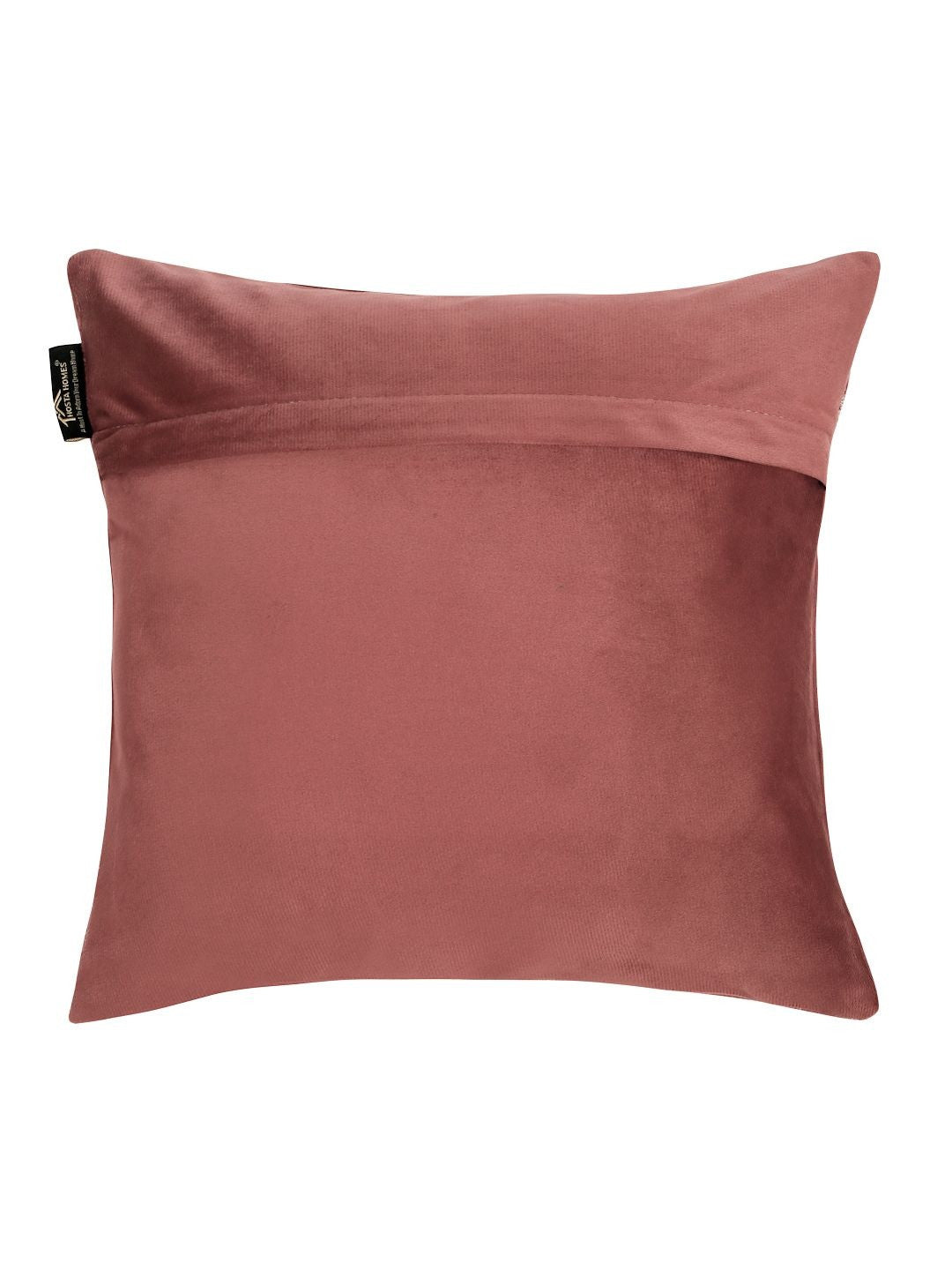 Set of 3 - Embroidered Velvet Square Cushion Covers – Home Decor Textiles – Peach