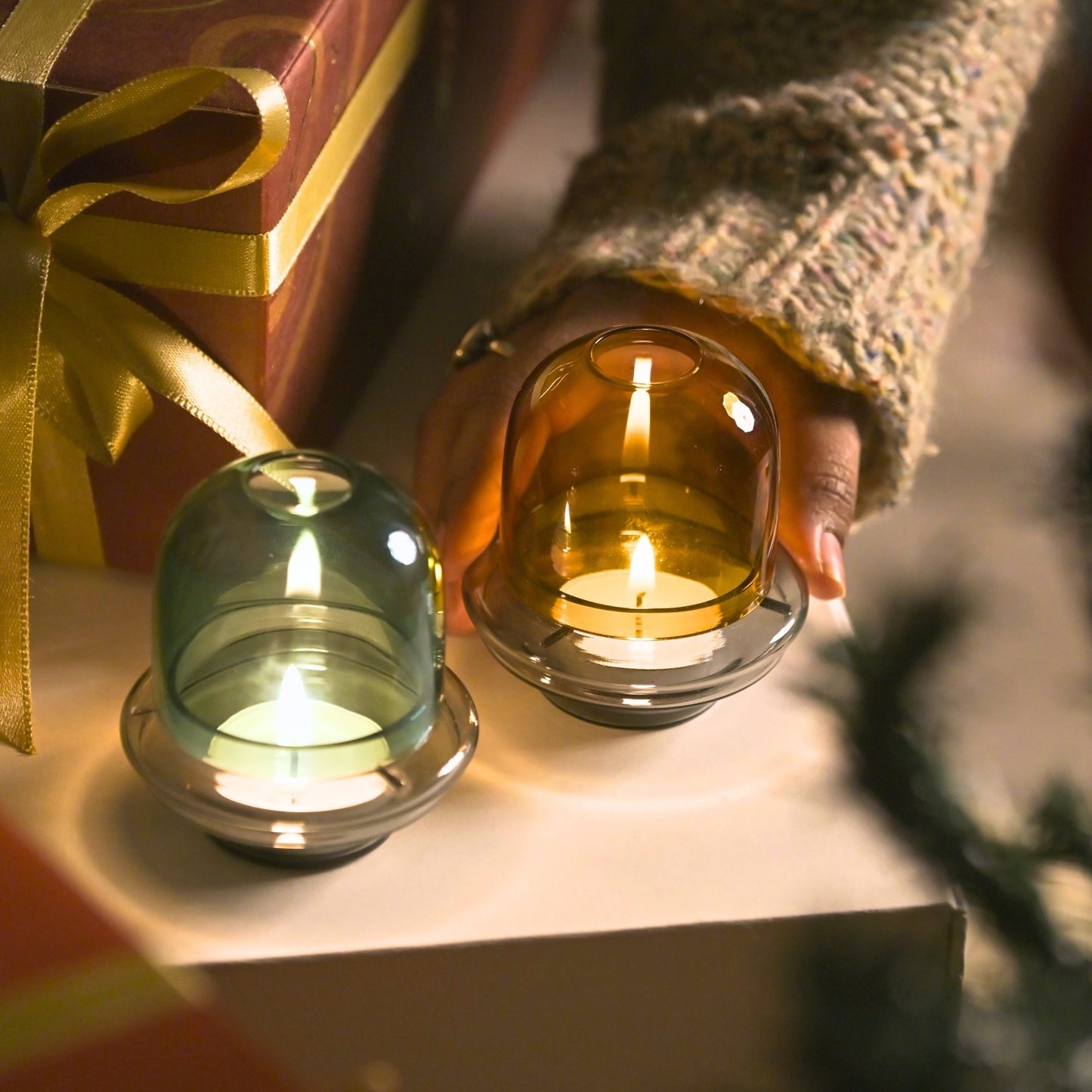Borosilicate Glass Candle Holder Dome - 2 Colors