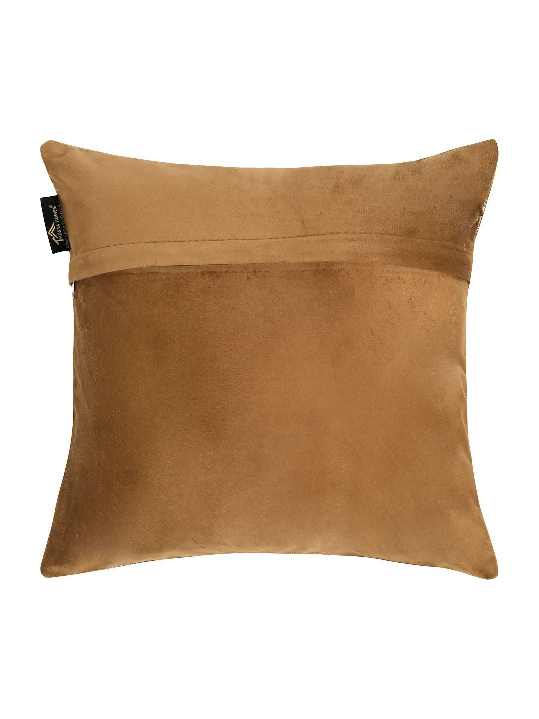 Set of 3 - Rust Embroidered Velvet Square Cushion Covers – Decorative Soft Furnishings – Durable Velvet