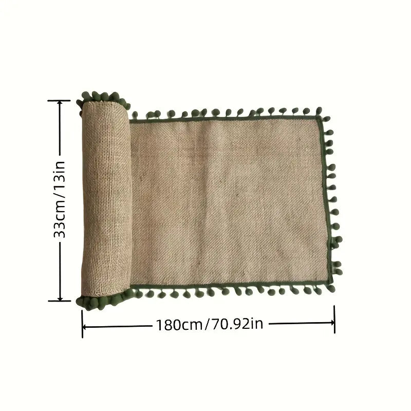 Rustic Linen Look Table Runner - Woven Jute Dining Decor