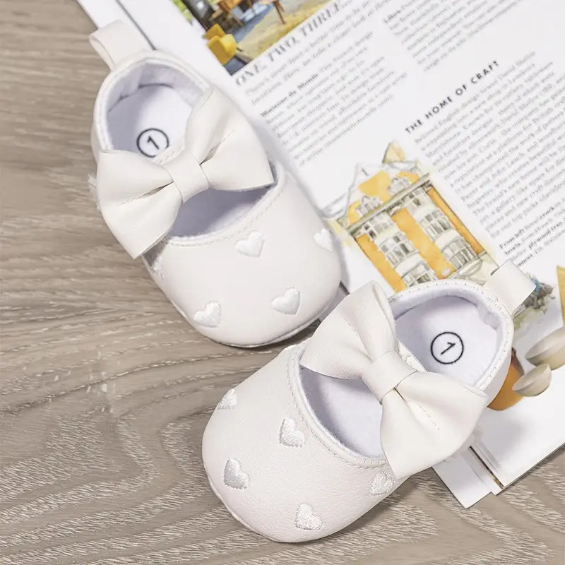Bow Heart Infant Shoes | Non-Slip Stylish Baby Walking Footwear