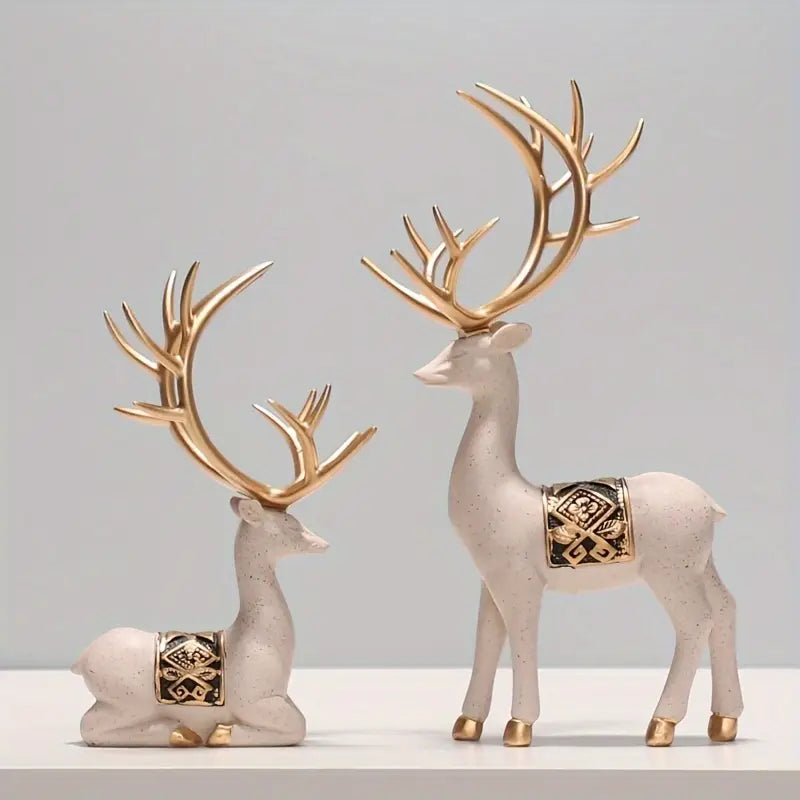 Modern Resin Elk Figurine - Chic Indoor Room Decor