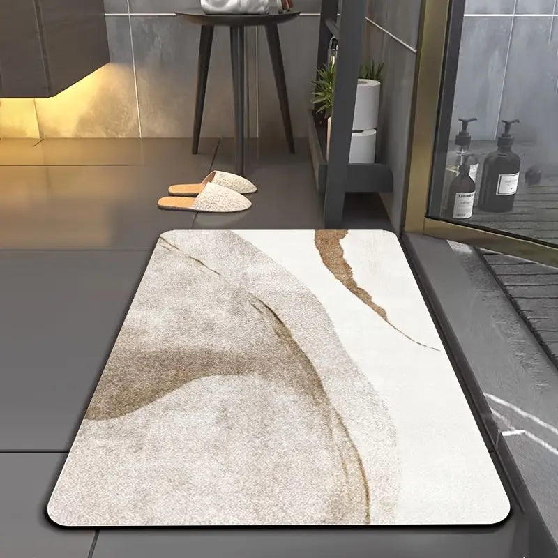 Geometric Gradient Bath Mat - Ultra Absorbent, Non-Slip, Quick Dry
