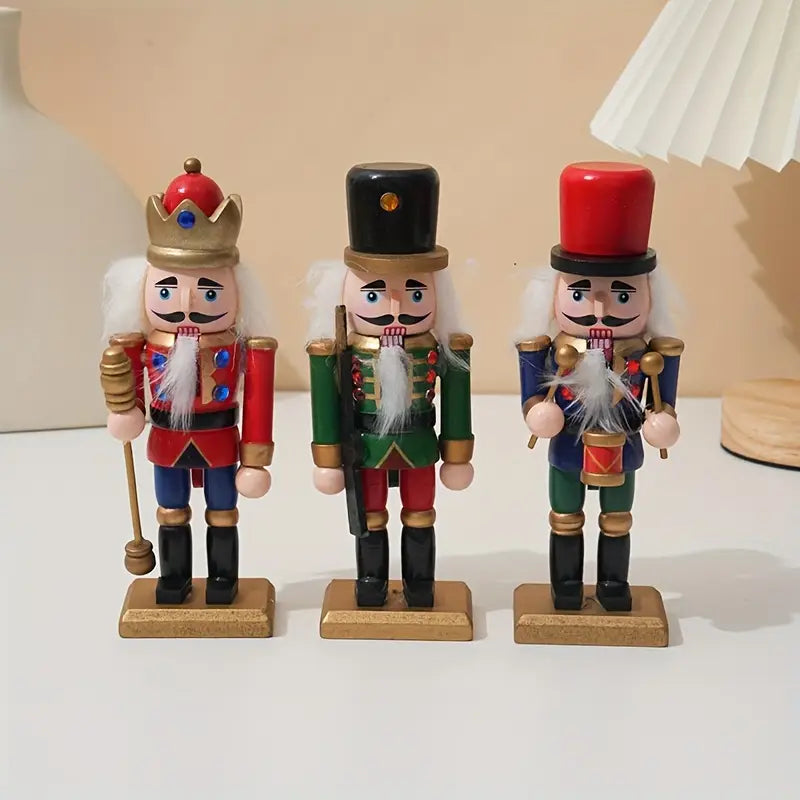 Wooden Nutcracker Set - Classic Christmas Figurines Decor Gift