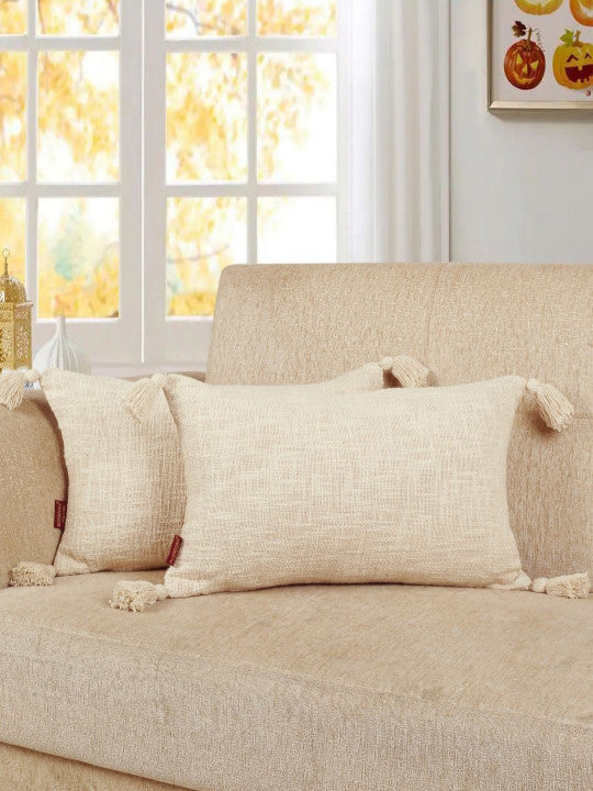 Decorative Pillow Cases – Rectangular – Breathable Cotton – 2-Piece Set, 20x12 Inch