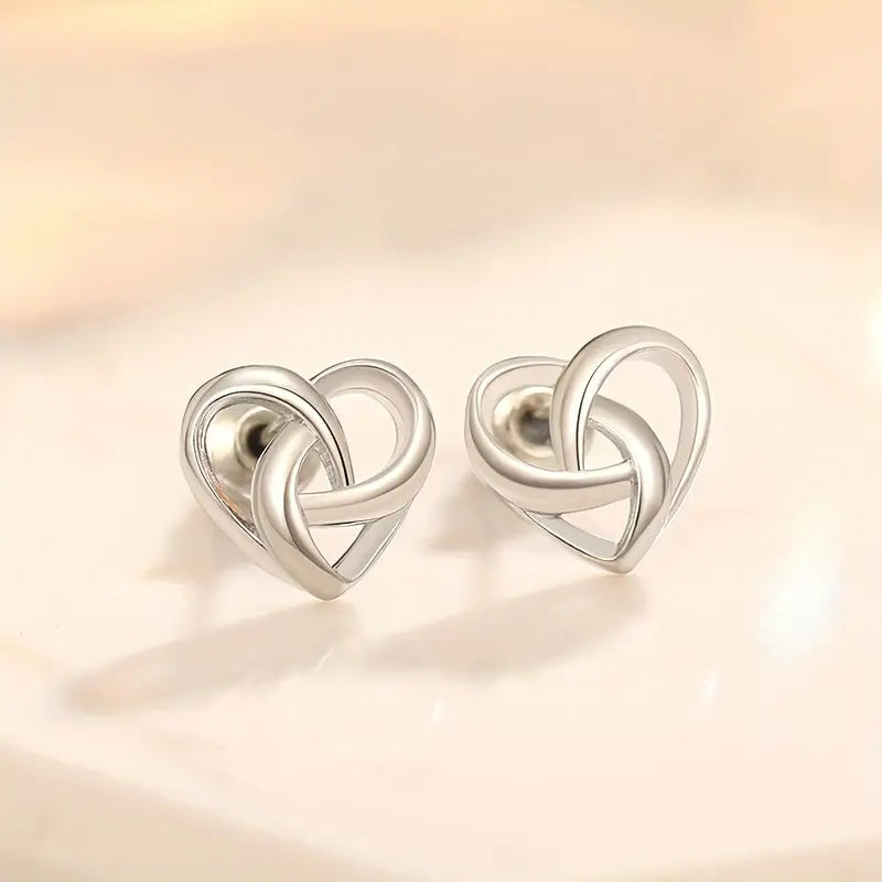 Celtic Knot Heart Stud Earrings – Nickel-Free Copper Jewelry Romantic Valentine’s Gift