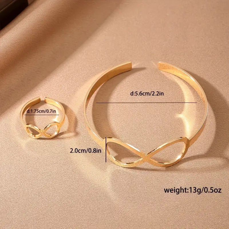 Bowknot Bracelet Ring Set - Women's Jewelry