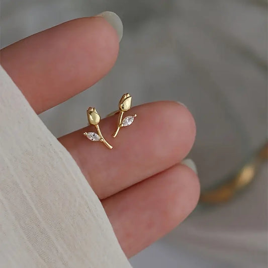 Sterling Silver Tulip Dangle Earrings - Jewelry Gift