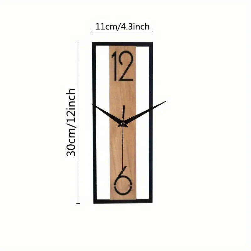Wood Grain Wall Clock - Rectangular, Home & Office Decor