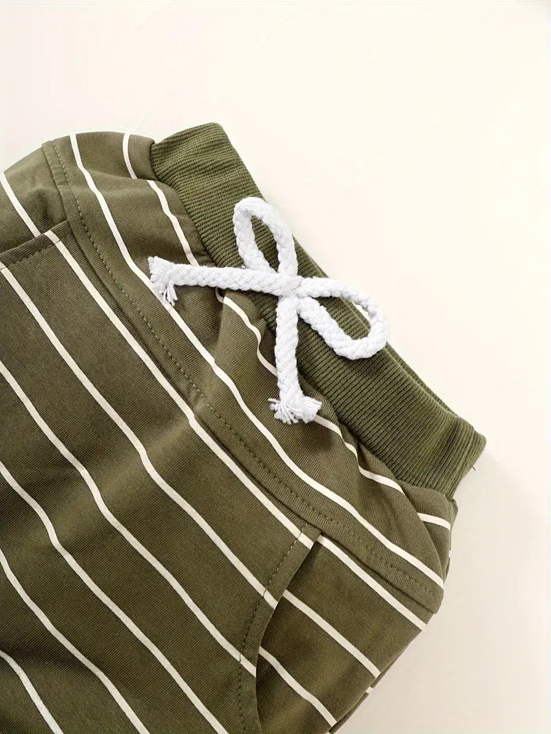 Baby Boy Pullover & Striped Trousers Set | Stylish & Comfortable 2-Piece Outfit