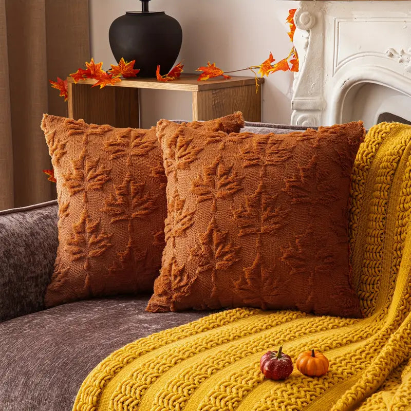 Maple Leaf Pillow Covers 45x45cm - Fall Decor Cushion Cases