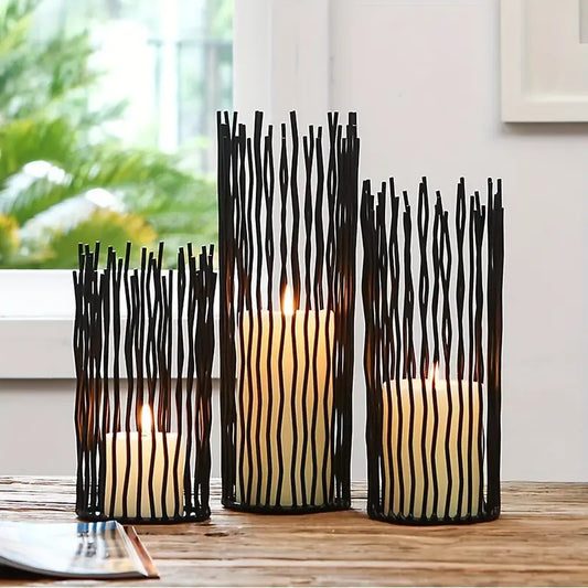 Metal Wire Candle Holders - Set of 3 - Holiday & Home Decor