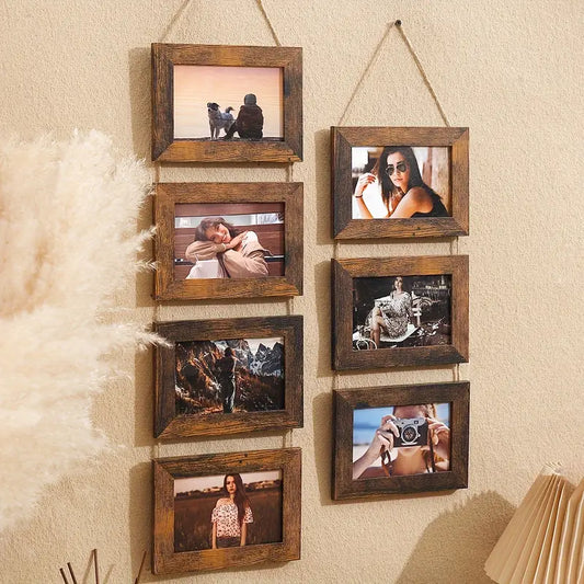 Rustic Wood Photo Frame 4x6 - Vintage Wall Decor Art