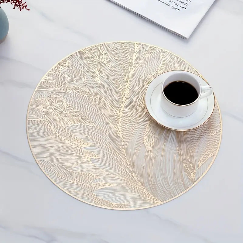 Round Placemats Set - Waterproof Heat Resistant Dining Table Mats
