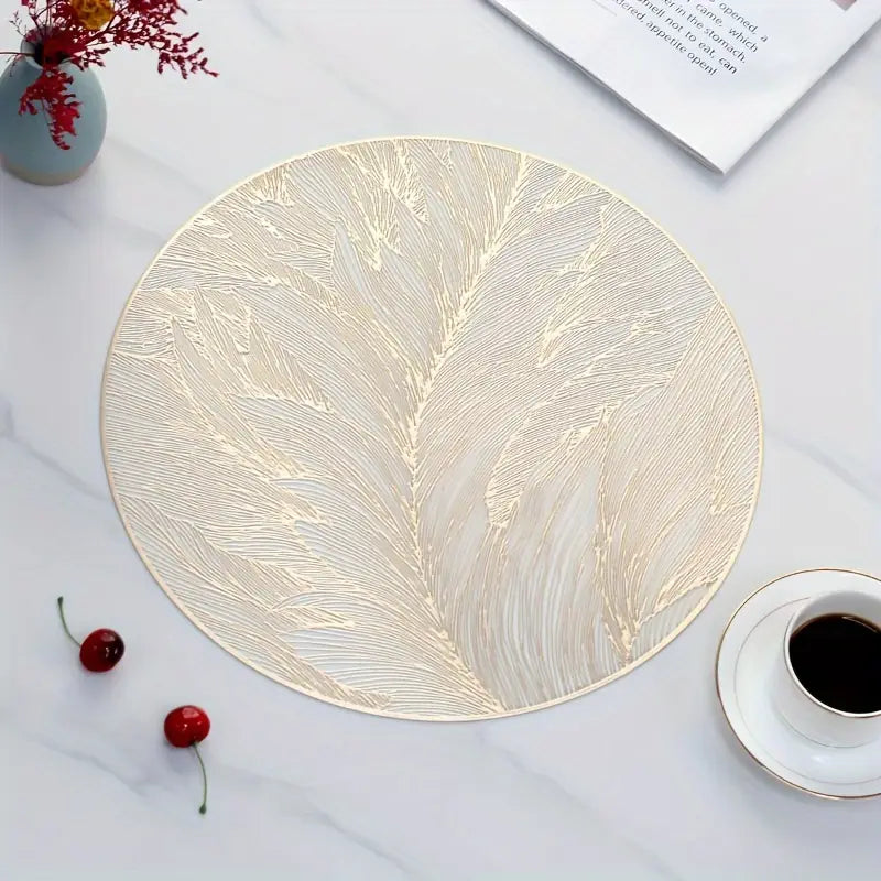Round Placemats Set - Waterproof Heat Resistant Dining Table Mats