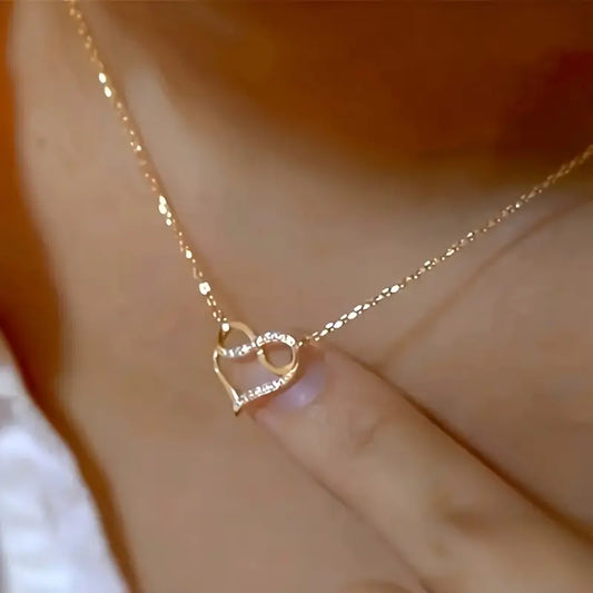 Heart Necklace CZ Pendant - Wedding Valentine's Gift