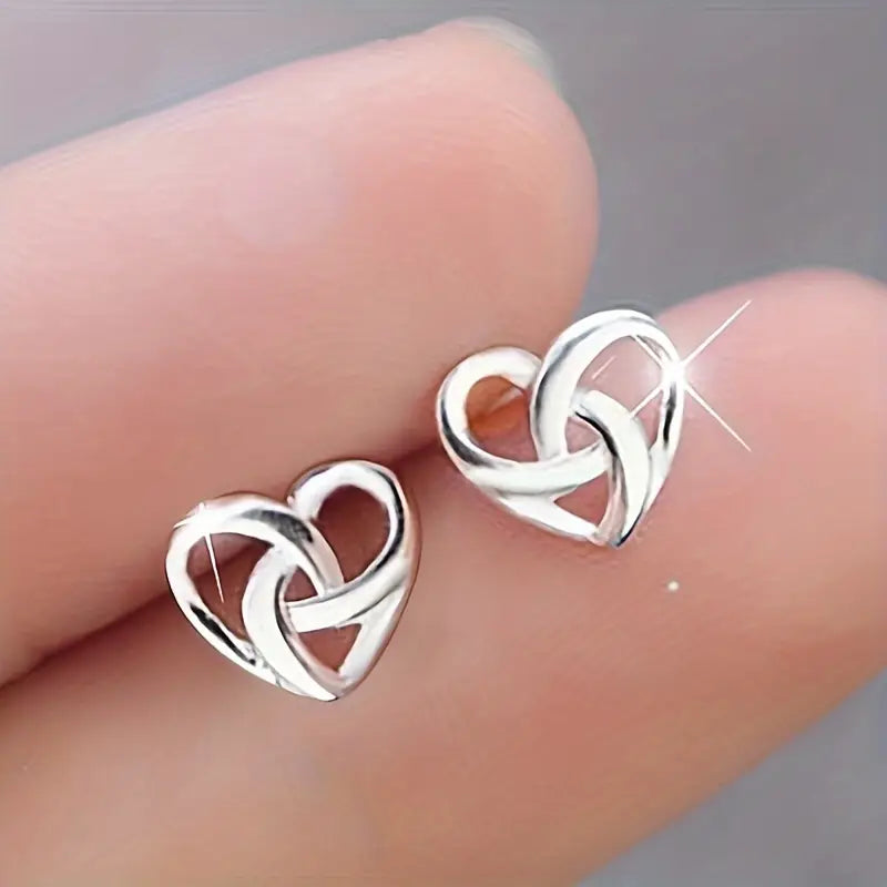 Celtic Knot Heart Stud Earrings – Nickel-Free Copper Jewelry Romantic Valentine’s Gift