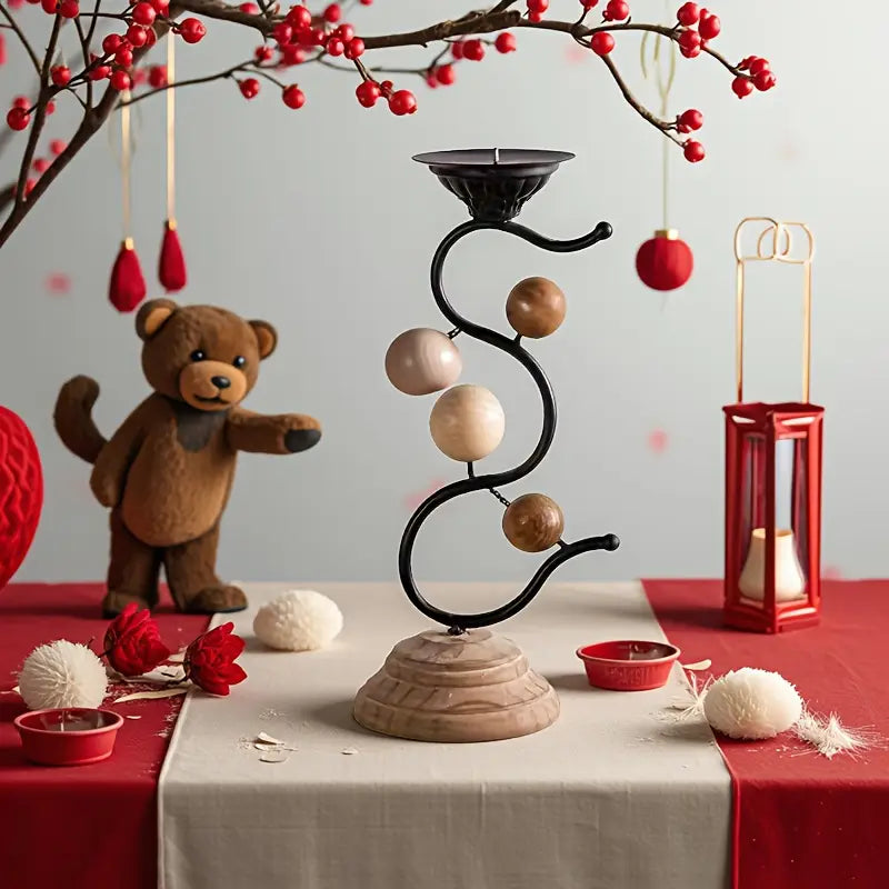 Wooden Candle Holder - Romantic Table Decor Wedding Party