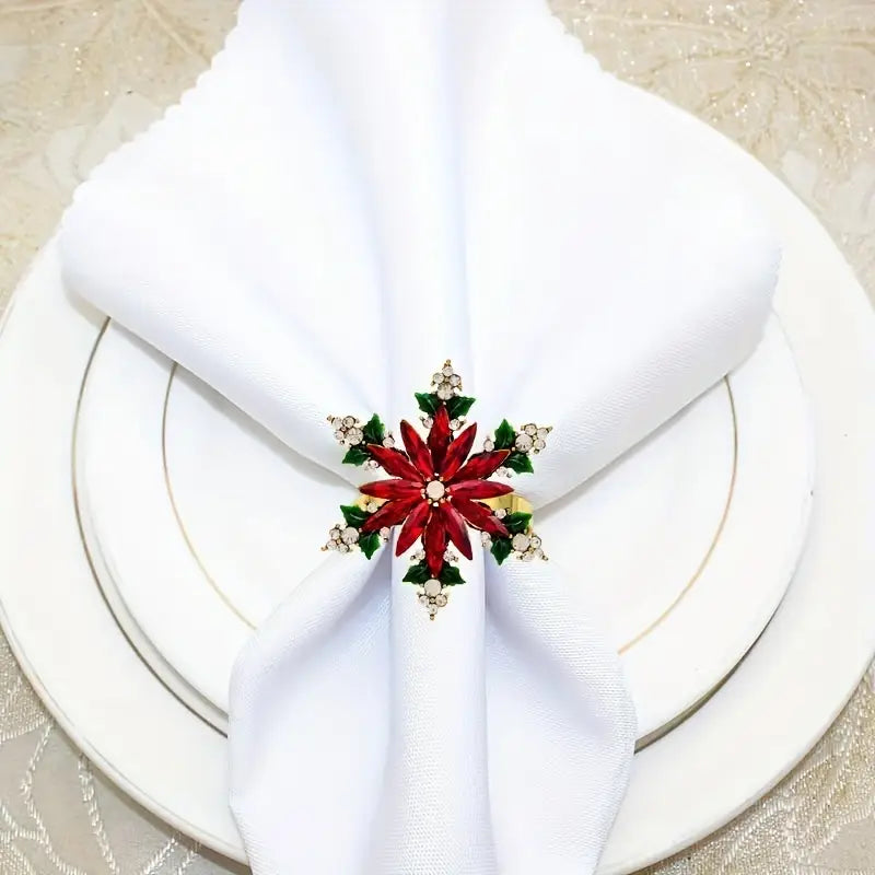 Flower Napkin Rings (6pcs) - Wedding and Party Table Decor
