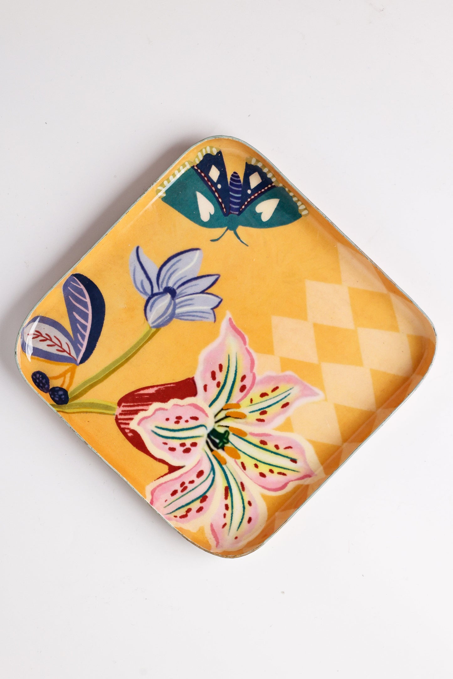 Bloom Room Metal Square Platter - Yellow
