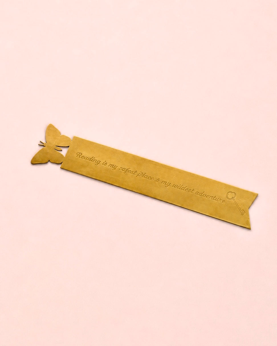 Bookmark | Metal Raxine Butterfly Silhouette | 15x3cm | Engraved Quote