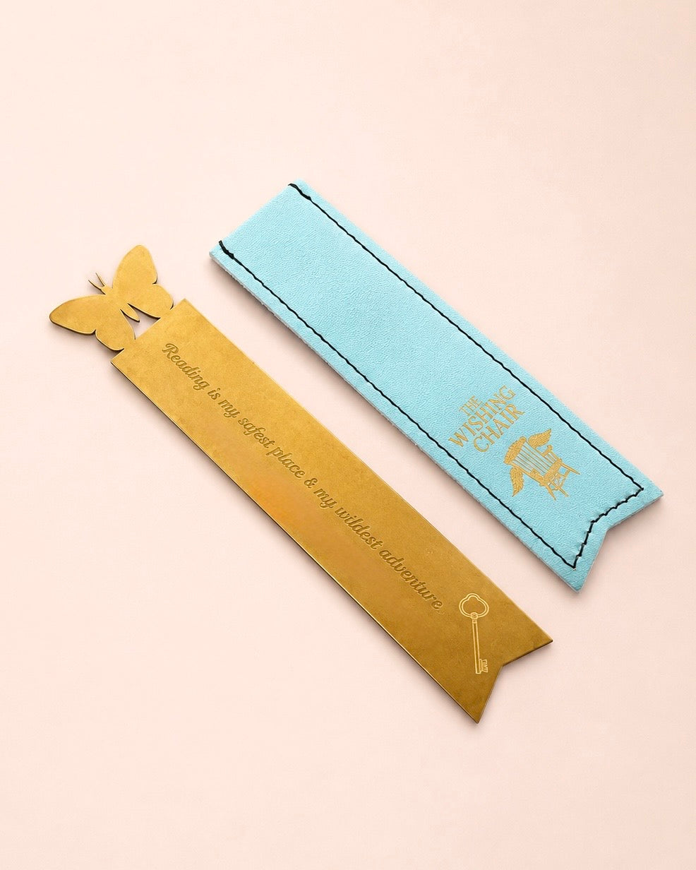 Bookmark | Metal Raxine Butterfly Silhouette | 15x3cm | Engraved Quote