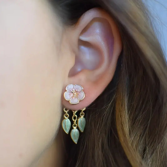 Peach Leaf Earrings - Boho Dangle Drop Earrings