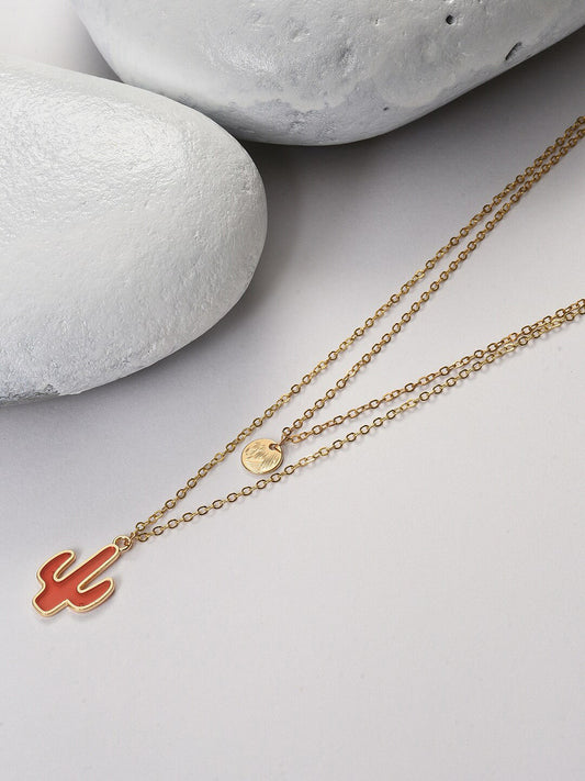 Gold-Plated Layered Necklace – Fashion Jewellery – Alloy – 37cm Length