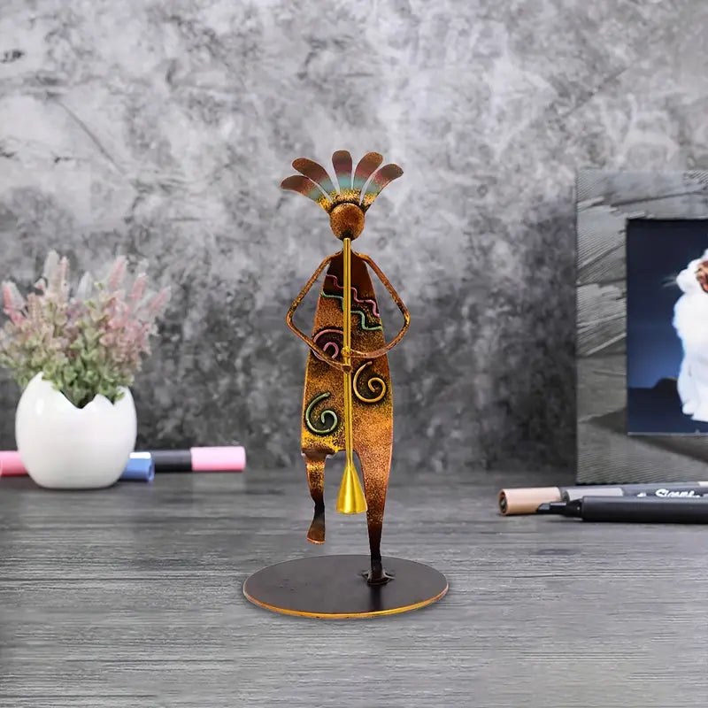 Native American Dancer Metal Sculpture - Home & Garden Decor