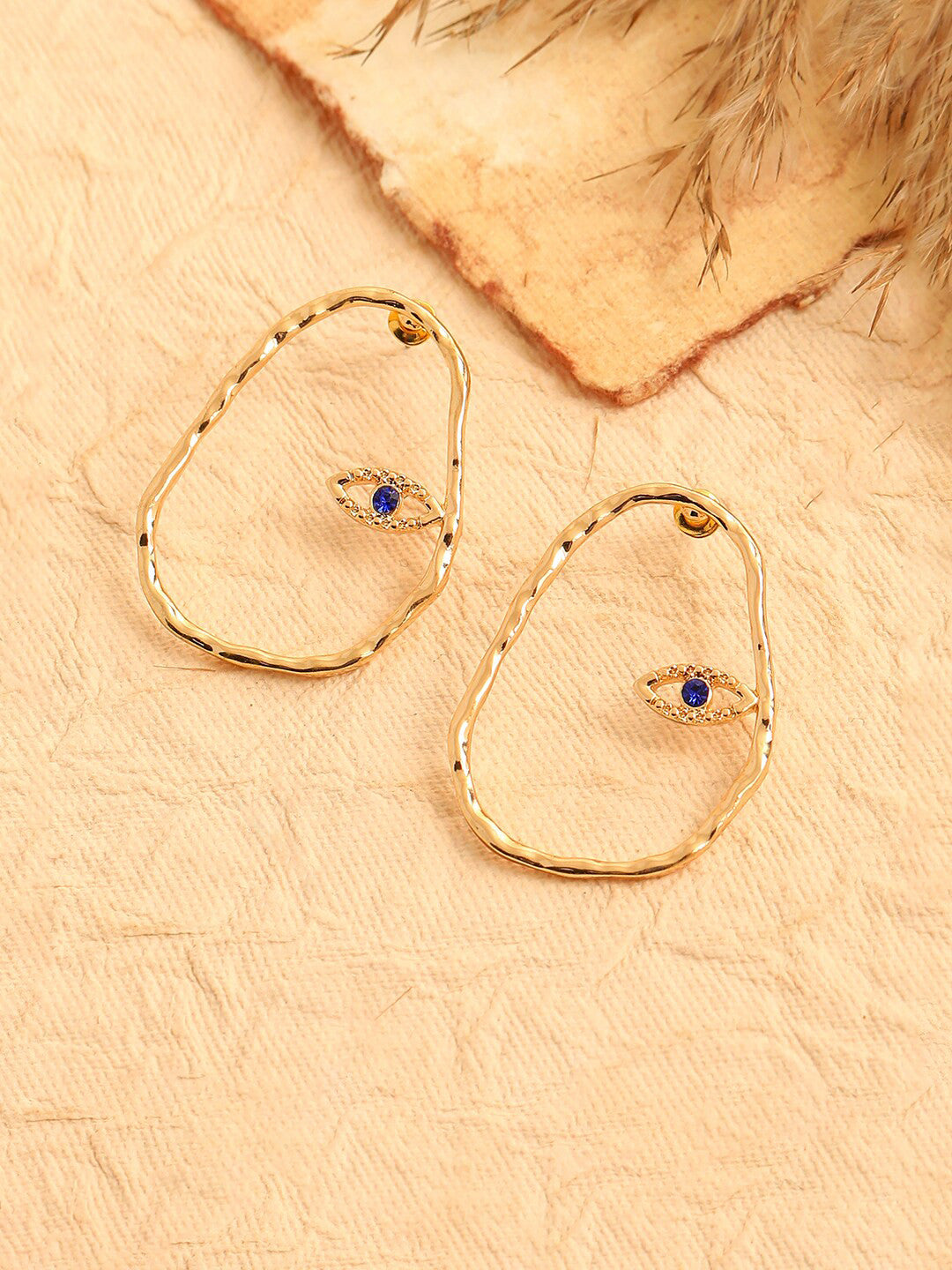 Contemporary Studs – Earrings – Gold-Plated Finish – 1.8x1.2cm – Secure Post-Back