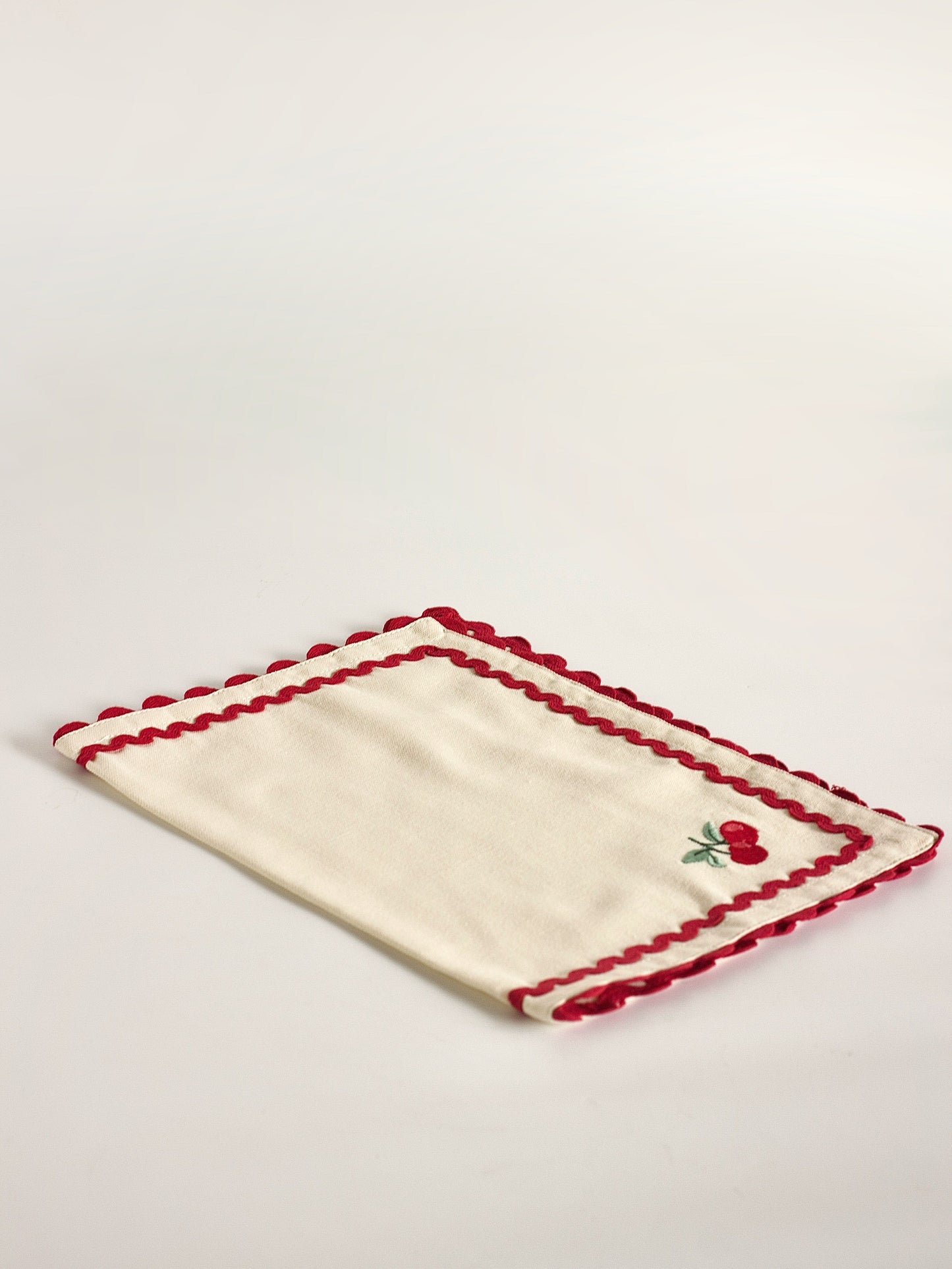 Cherry Crush Embroidered Placemats - Set of 6