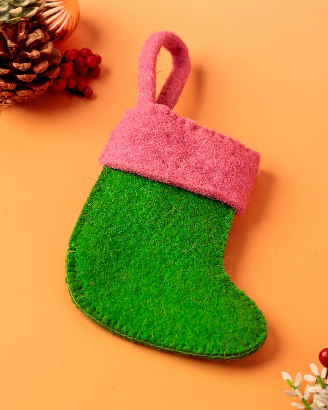Silly Goose Felt Stocking Xmas Ornament