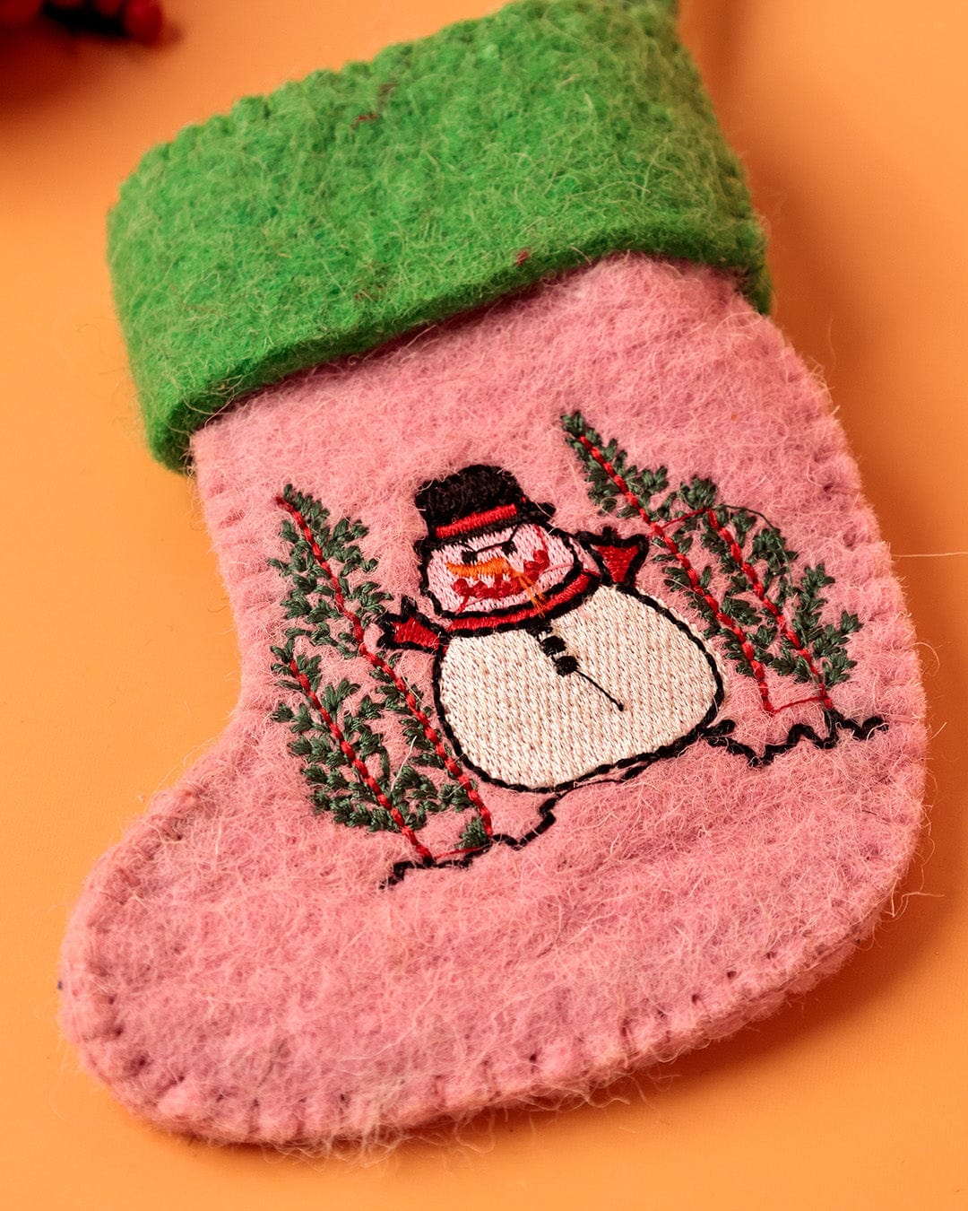 Snowman Felt Stocking Xmas Ornament
