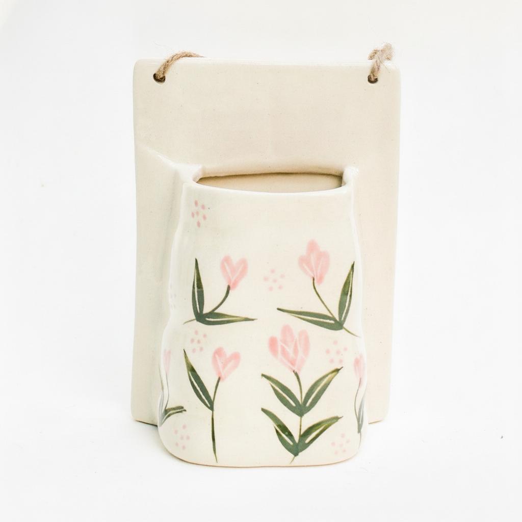 Planter | Ceramic  Hand-painted Tulip Print