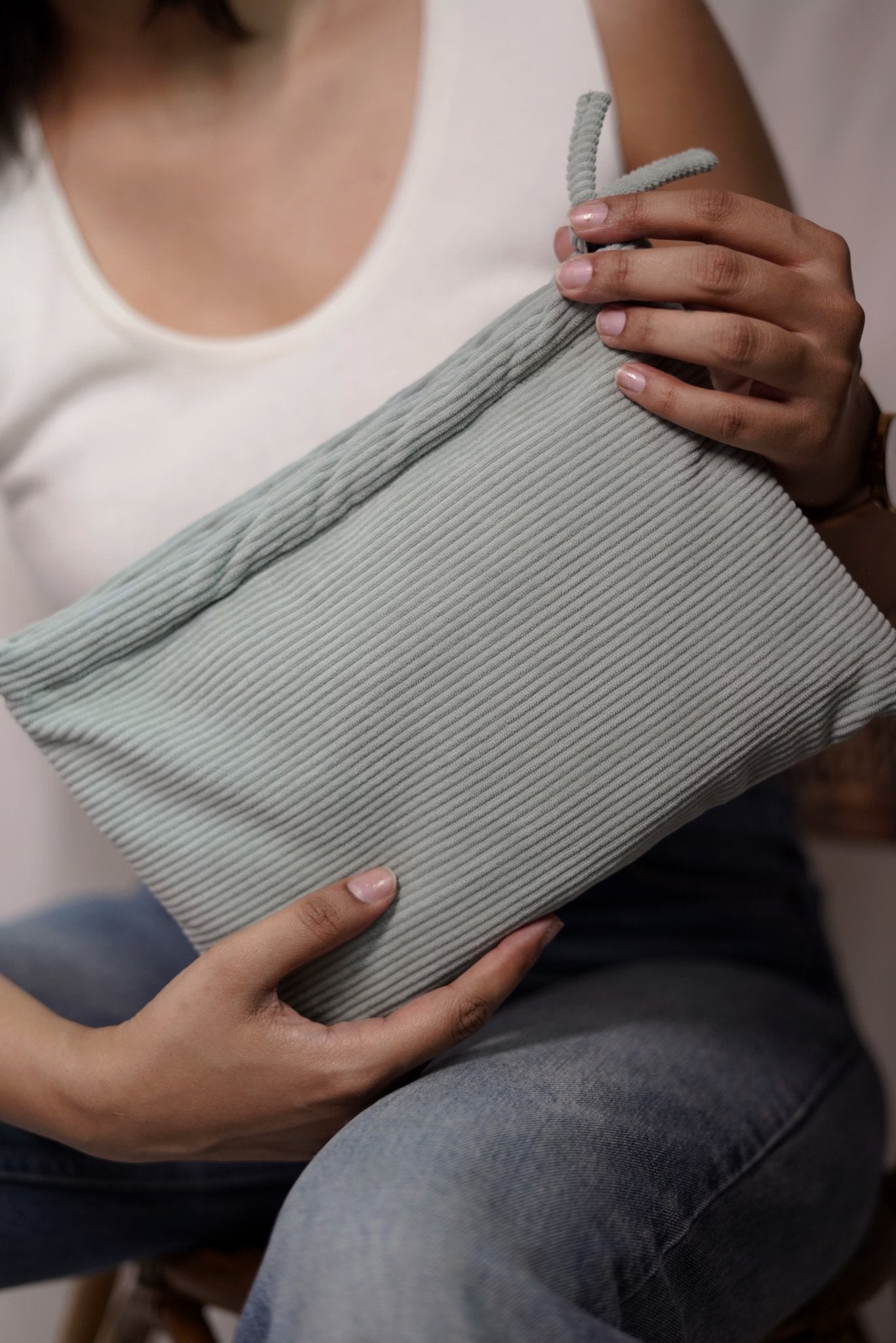 Hand-Dyed Corduroy Laptop Sleeve For 10.9" iPad - 3 Colours