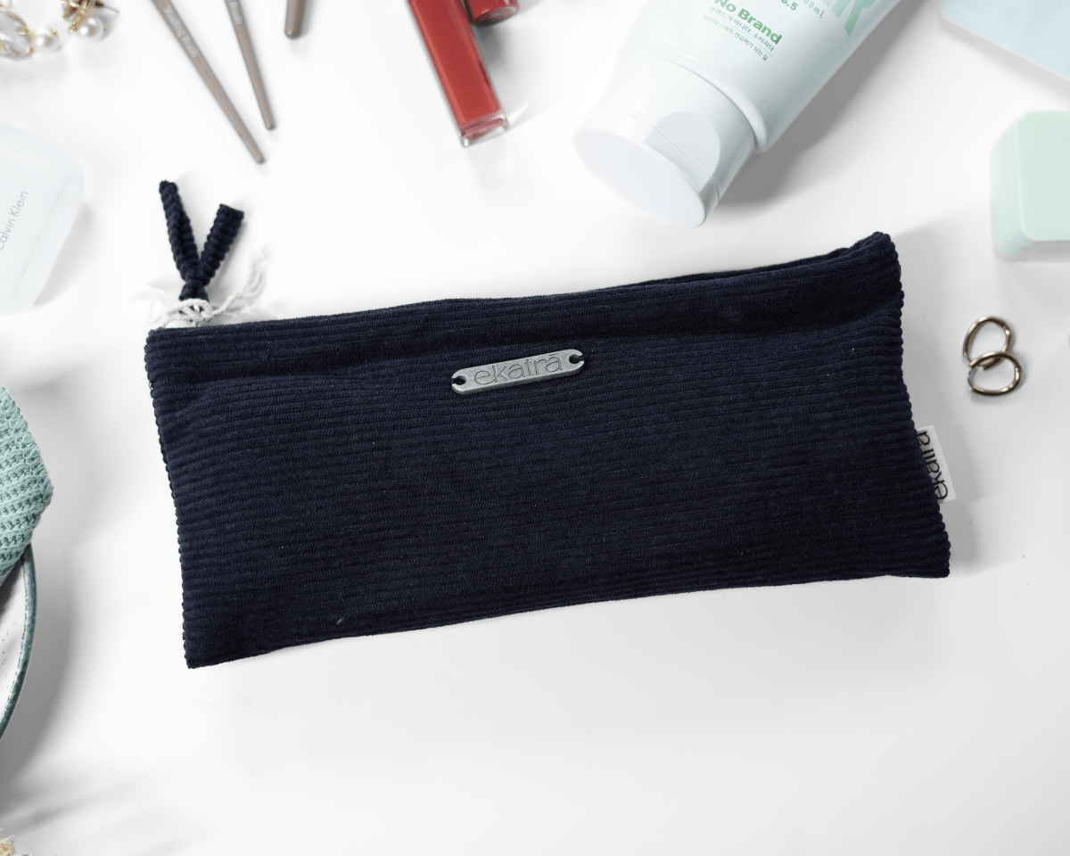 Hand-Dyed Corduroy Pouch - Organic Cotton, Handcrafted