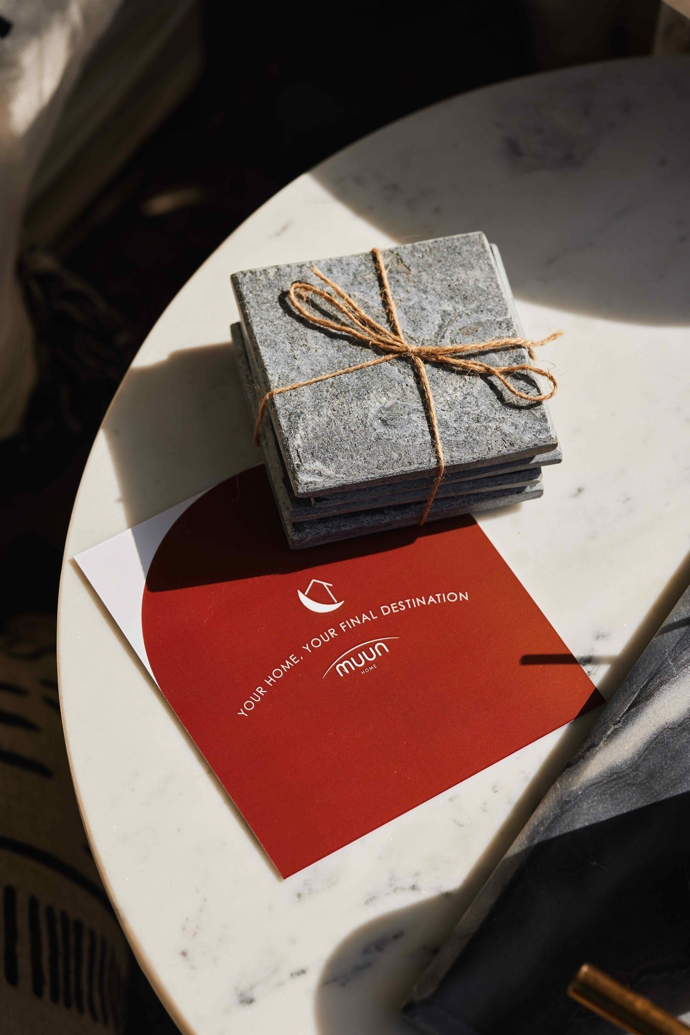 Chiseled Slate Coasters - 10x10cm, Set of 4