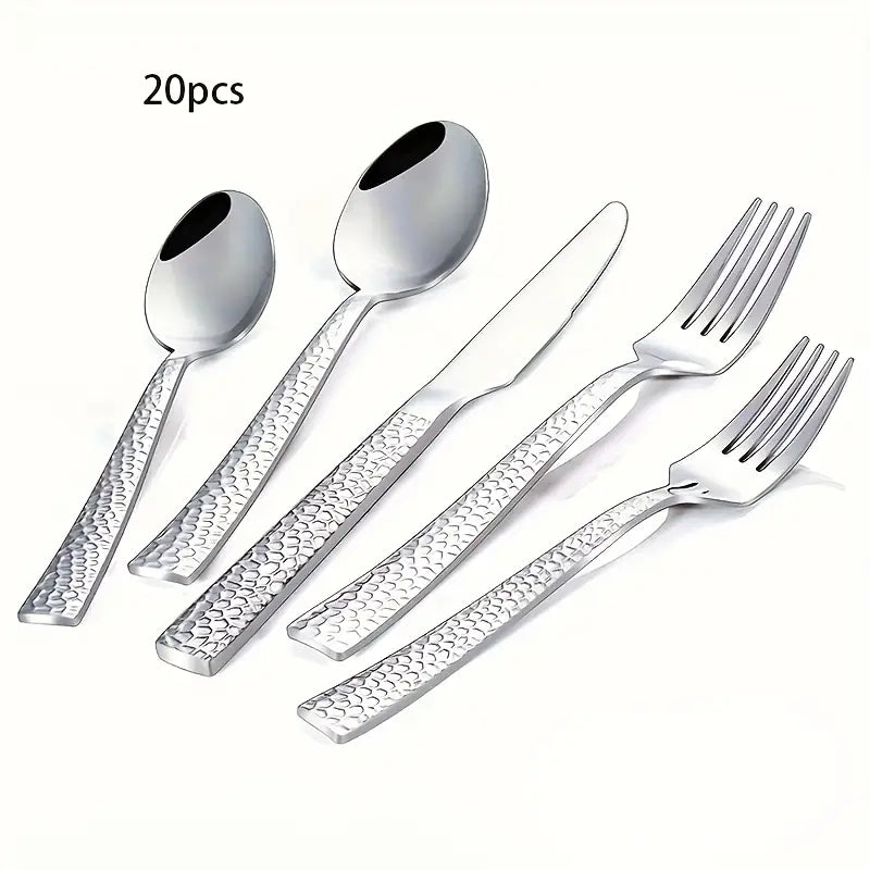 20-Piece Silverware Set for 4 - Stainless Steel Cutlery, Dishwasher Safe