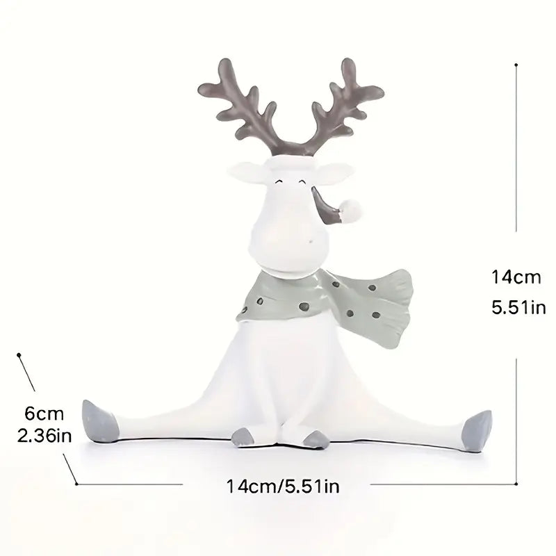 Resin Deer Sculpture - Hand-Painted Figurine Home Decor Gift
