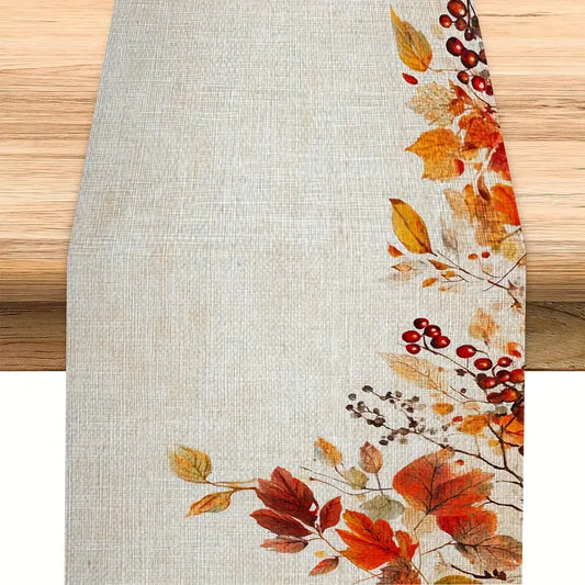 Linen Table Runner Rustic Woven Fall Decor Dining Coffee Table