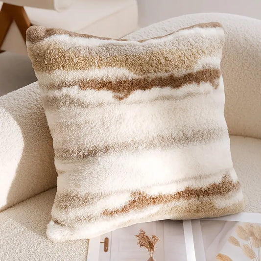 Vintage Cream Quicksand Pillow Cover - Washable Polyester Decor